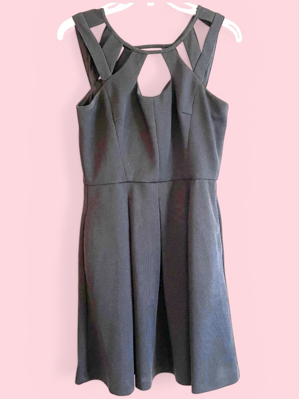 Betsey Johnson Strappy Top Fit and Flare Little Black Mini Dress Size 8